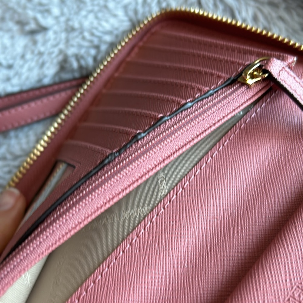 Michael Kors Pink Saffiano Zip-Around Wristlet Wallet - Picture 9 of 11